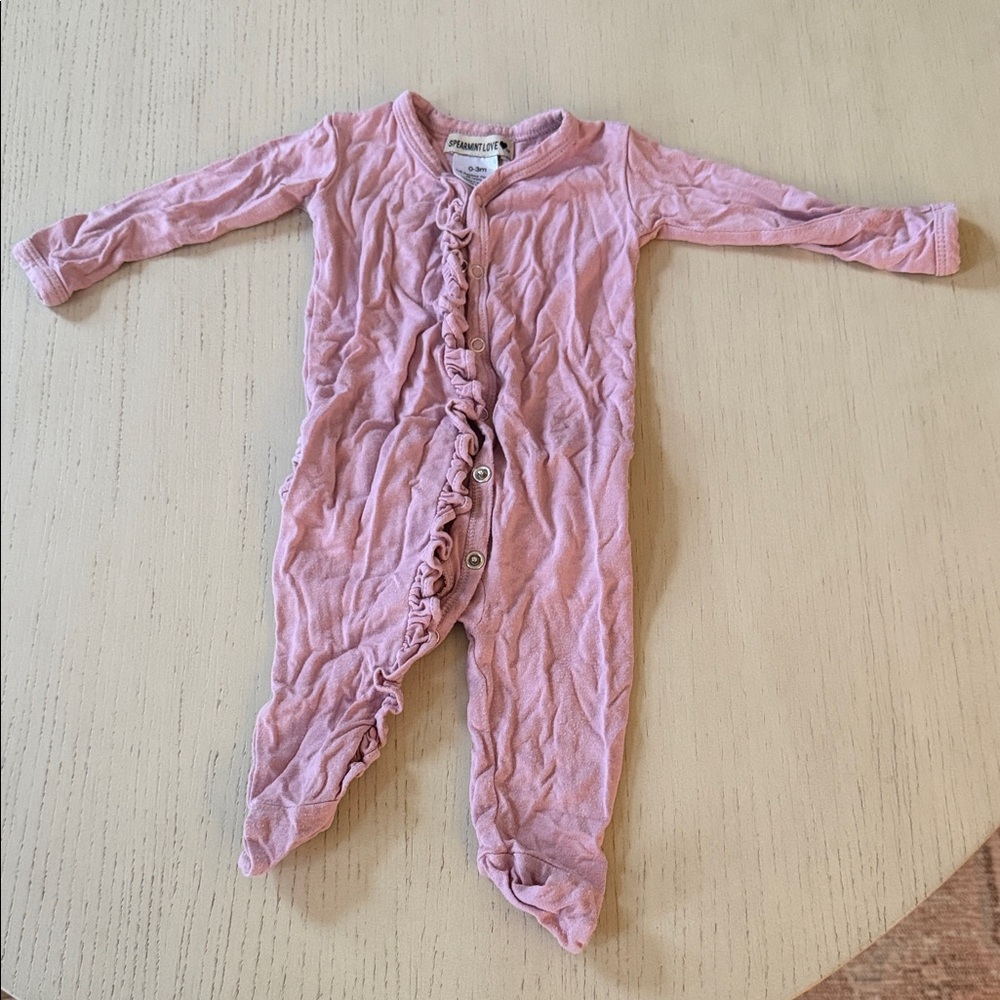 Spearmint Love Ruffle footie